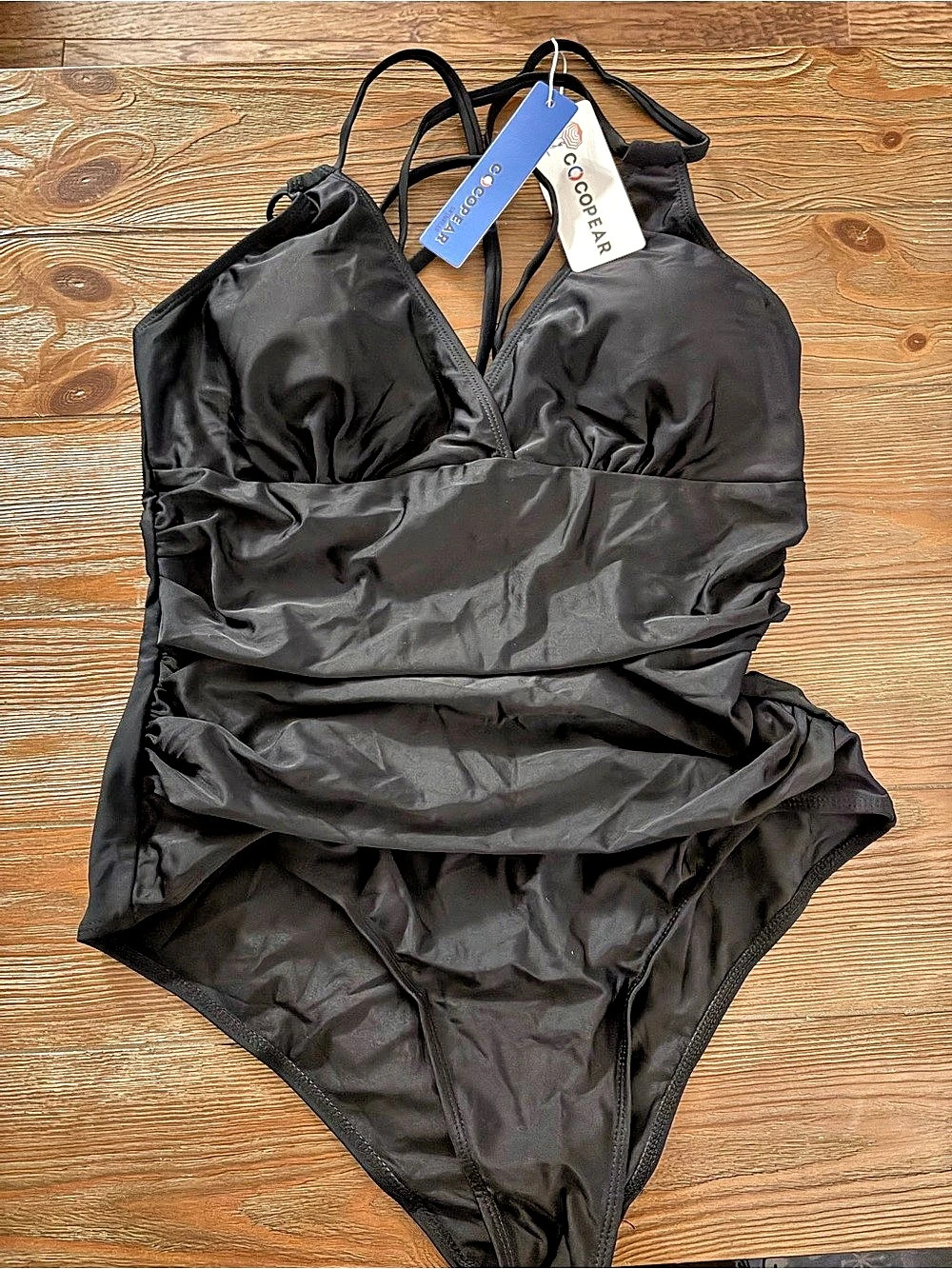 COvopear Black One-Piece Swimsuit Size XL NWT
